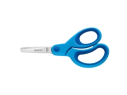 Tesoura Infantil WESTCOTT Soft Grip Kids 13 Cm Cabo Azul Ponta Redonda