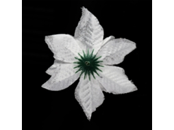 Flor Artificial Natal 13cm Tela Com Borda Dourada