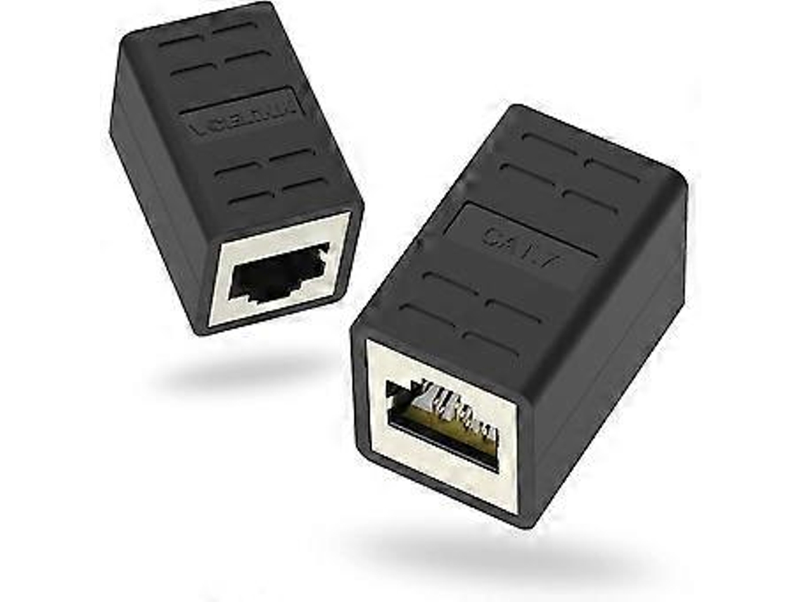 Extensor De Conector Rj45 Blindado Cat7/cat6a/cat6/cat5e Cabo Ethernet Conector Fêmea Para Fêmea Pacote Com 2 Slowmoose