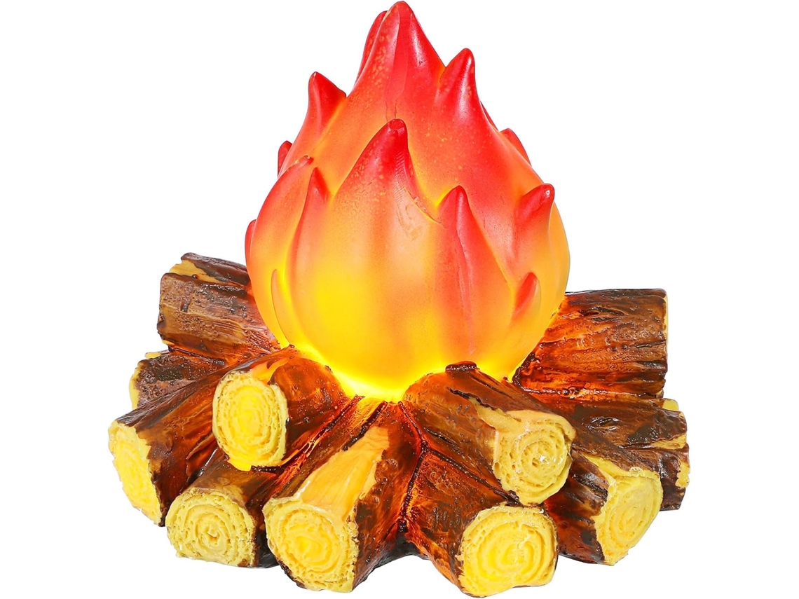 Luminária Led Com Efeito De Fogueira, Luminária De Mesa Decorativa, Luz Noturna Simulando Fogo Para Uso Interno.