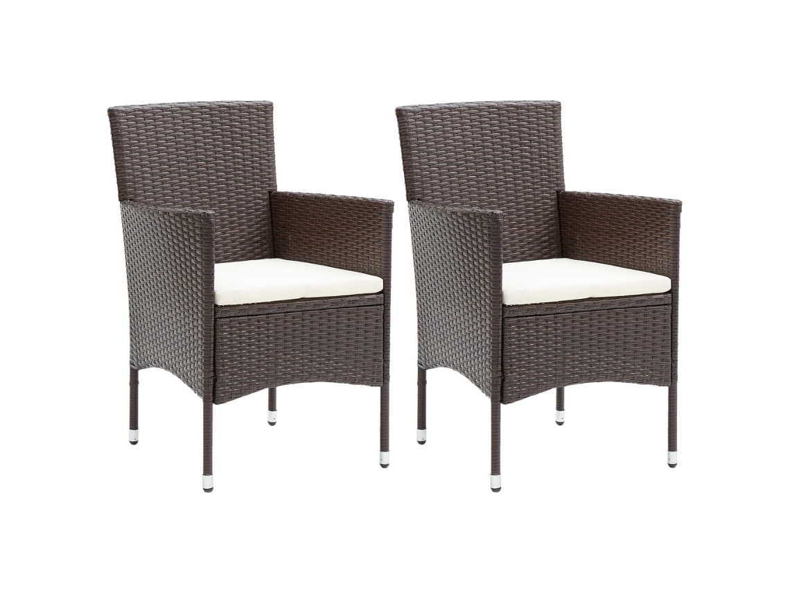 Cadeiras De Jantar Para Jardim 2 Pcs Vime Pe Castanho Dkd Home Decor
