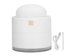 Umidificador de Ar de Mesa em Forma de Pão 400ml Ajustável 2 Velocidades Usb com Luz Noturna Branco