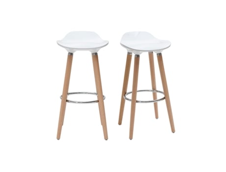 Banco de bar design escandinavo branco lote de 2 Gilda MILIBOO