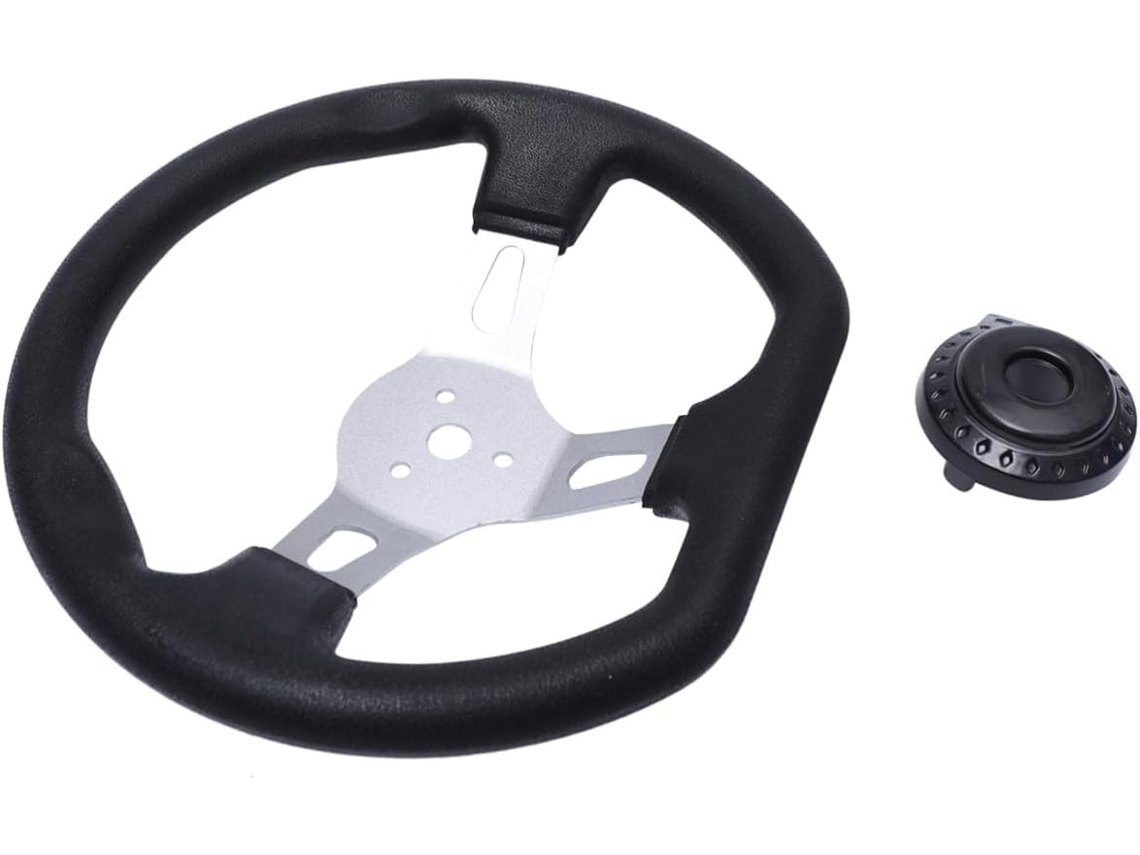 Volante de corrida em PU durável para karts e UTVs - Fácil de instalar