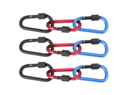 9pcs Mosquetão Alumínio 8cm Travessa Mola D
