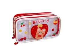 Estuche de Lápices 3 Capas Transparente de Gran Capacidad Diseño Cute Cartoon Impermeable Bolsa de Utensilios Escolares