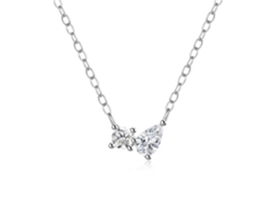 Colar com Pingente de Formato Irregular em Prata S925 Cravejado com Zircônias, Estilo Minimalista Europeu e Americano. MDUG (ouro Branco)