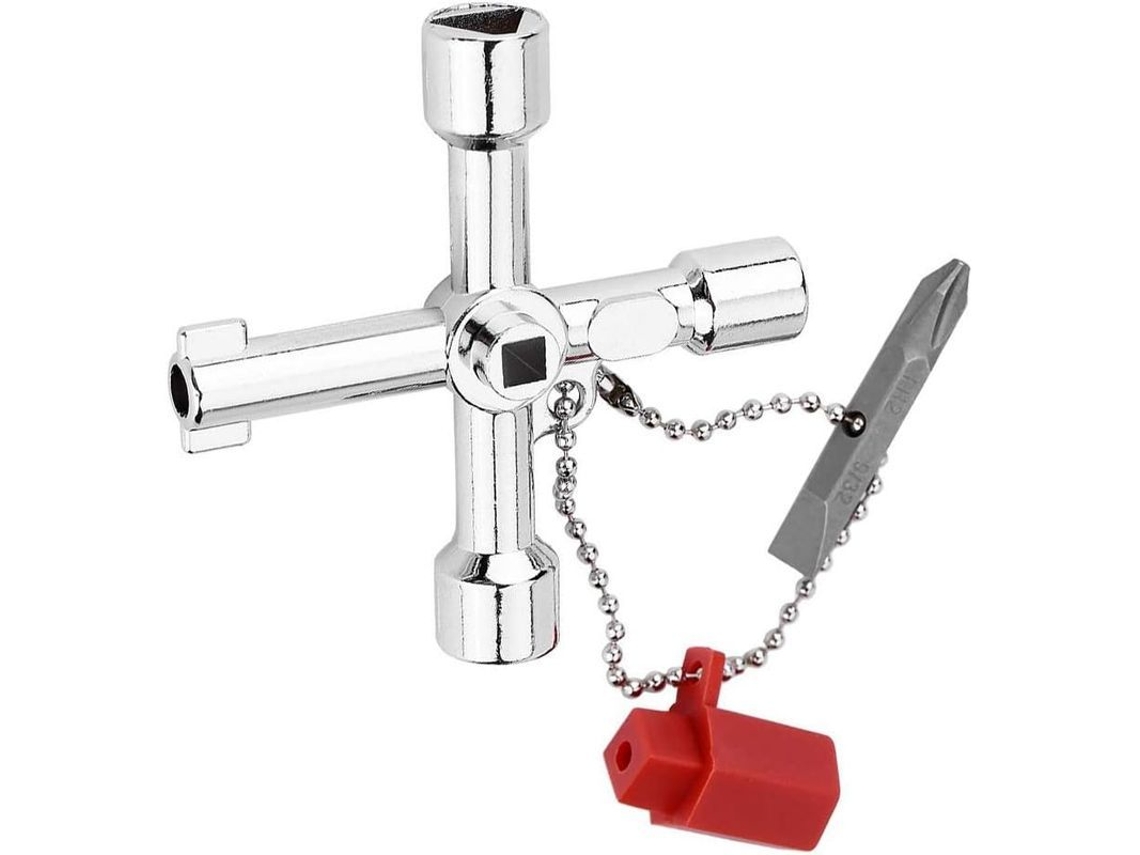 Chave Universal Multifuncional De 4 Vias Para Armários De Controle, Válvulas De Água E Gás, Elevadores E Trens