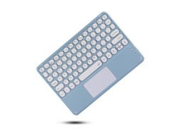 Teclado HEXINYIGJLY Bluetooth para Ipad 10" Silencioso, Teclas Redondas, Touchpad Integrado, Desmontável Azul