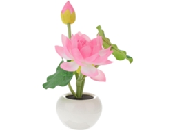 Luminária de mesa LED Cabilock com 3 lâmpadas em formato de flor de lótus, luminária de mesa pequena para decoração de casa.