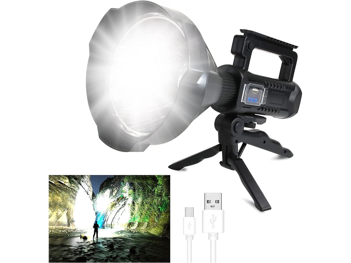 Lanterna LED recarregável com 8000 lumens 4 modos e resistência à água IPX5 iluminação potente e busca ampla S/MARCA