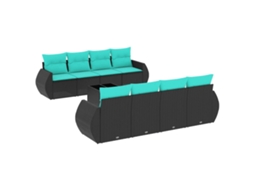 Conjunto de Sofá de Jardim, 5 Peças, Almofadas, Rattan Preto MAISON EXCLUSIVE