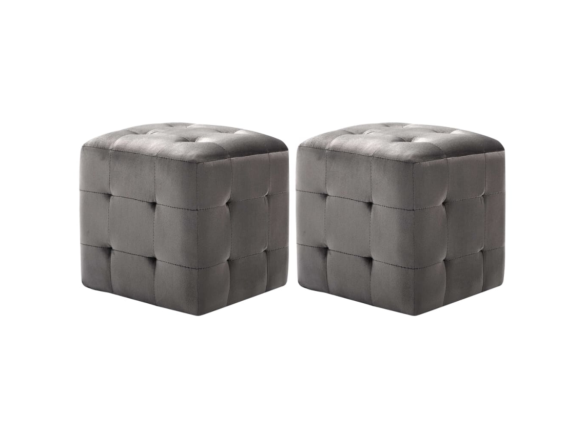 Vidaxl Mesas De Cabeceira 2 Pcs 30x30x30 Cm Veludo Cinzento