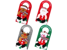 Conjunto de 4 peças de decoração em tecido não tecido com acessórios para pendurar na parede, ideais para festas.