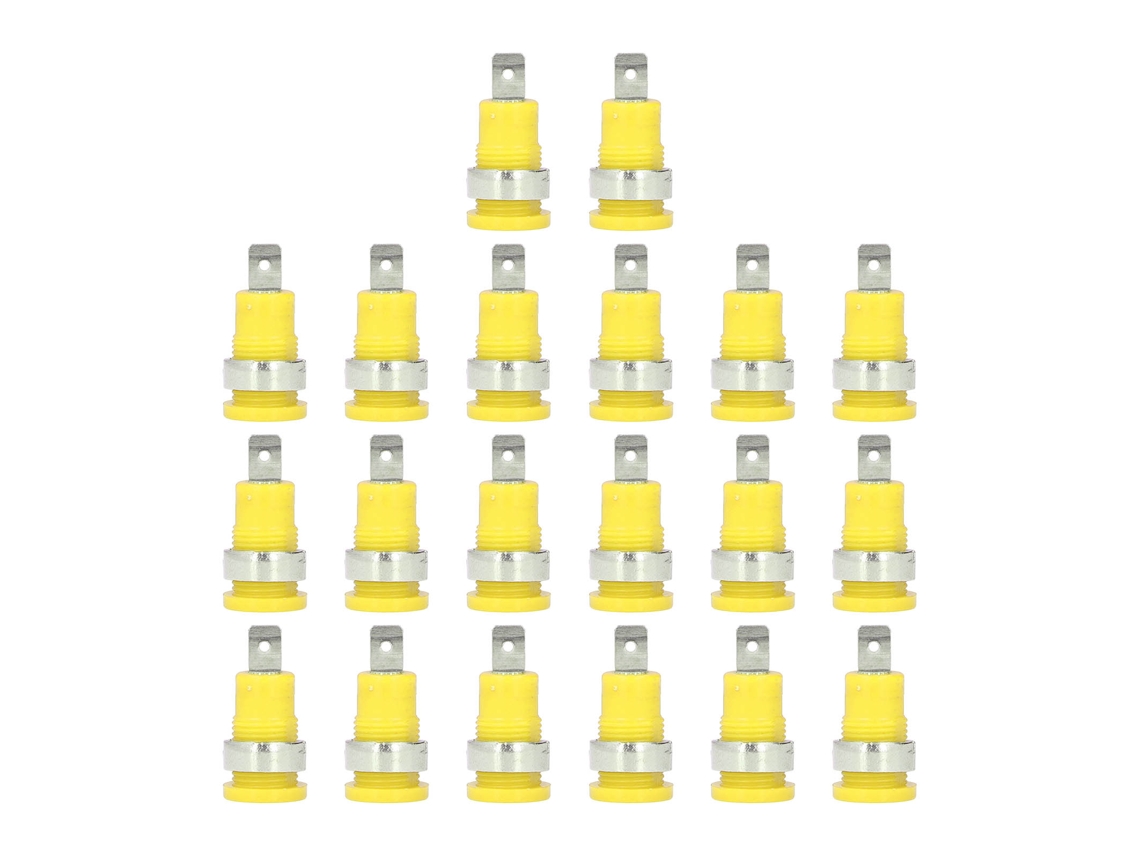 20pcs Soquete Banana 4mm Conectividade Forte Resistência À Corrosão Acessórios de Teste Elétrico Amarelo