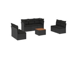 Garden Sofa Set, Garden Sofa Sets Vidaxl Preto Rattan / Vime (n/a)