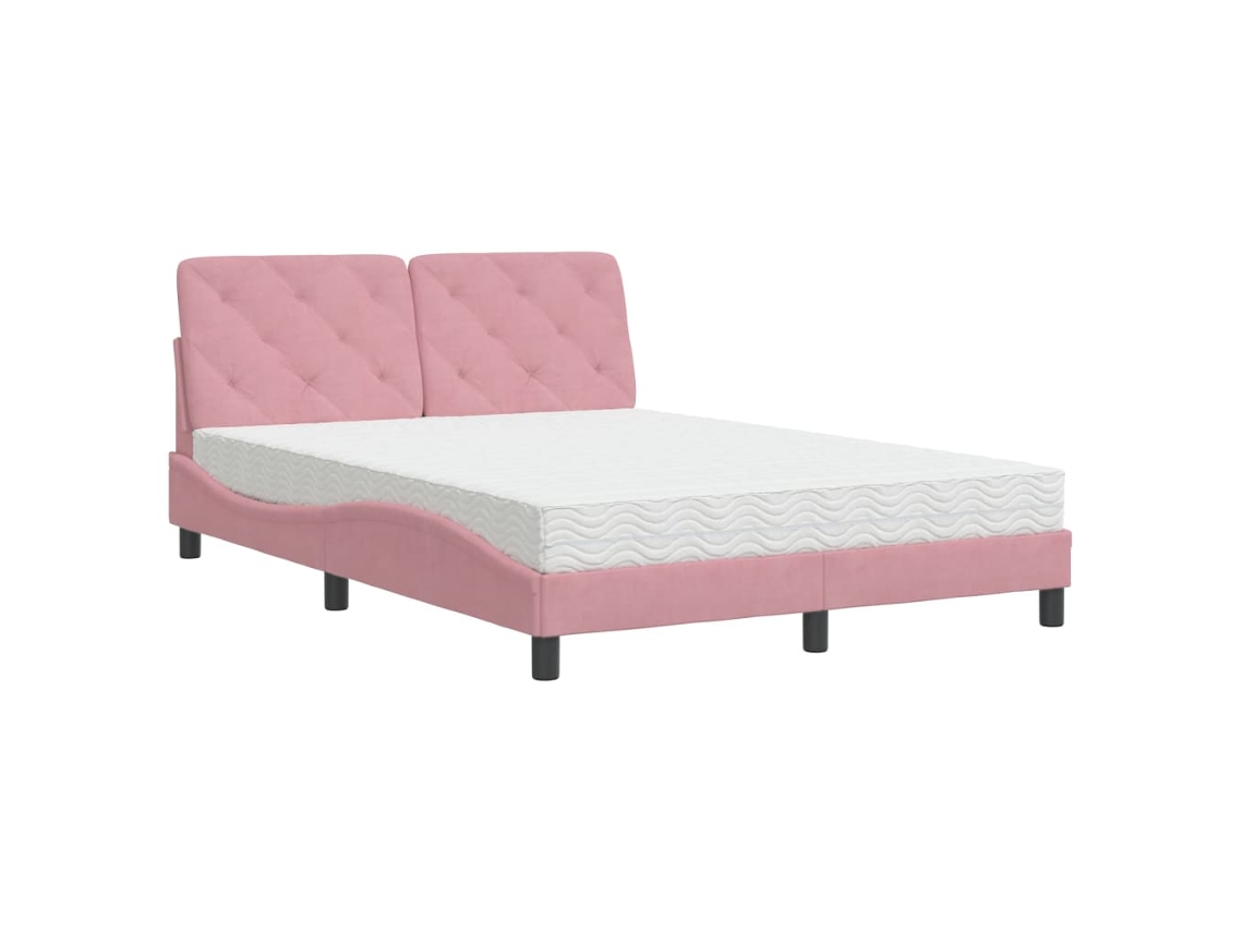 Bed, Beds Vidaxl Cor-de-rosa Veludo (120 X 200 Cm)