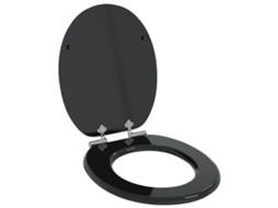 Vidaxl Assento De Sanitário Com Fechamento Suave Preto 44 X 38 Cm