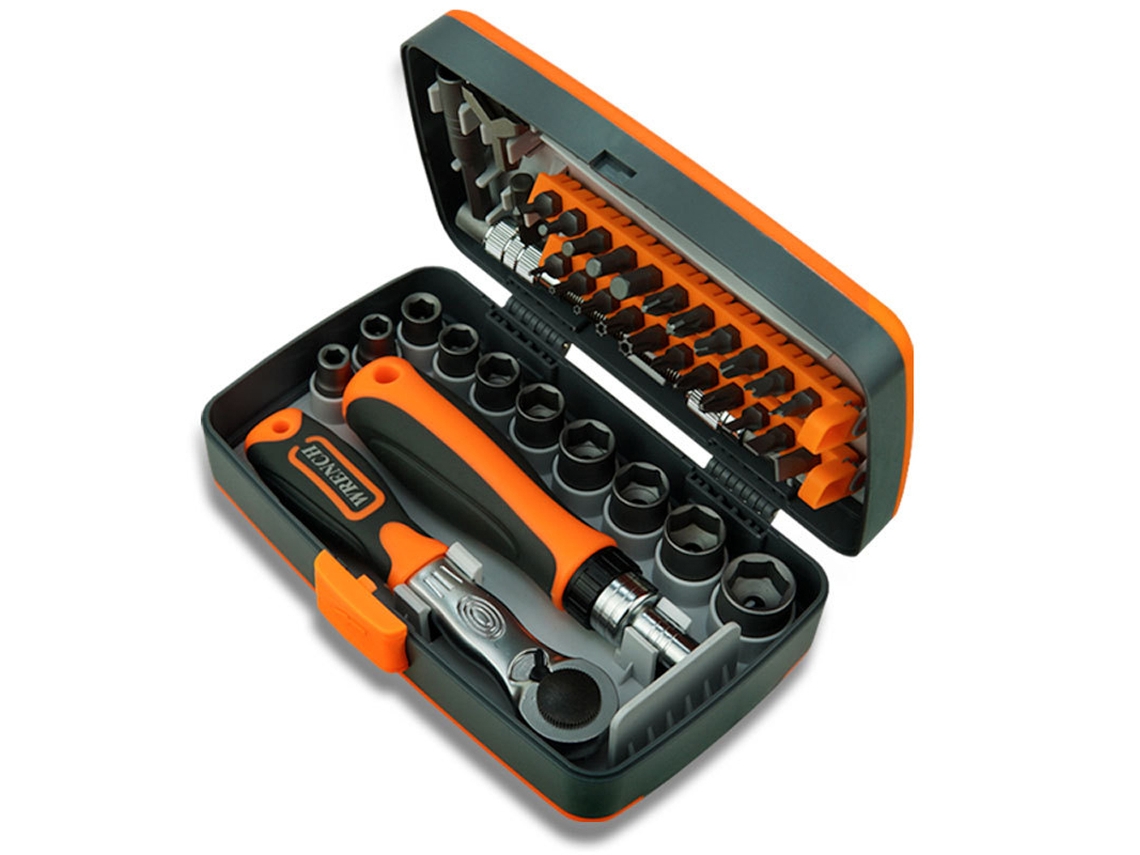 Kit de Ferramentas Domésticas 38 em 1 com Catraca