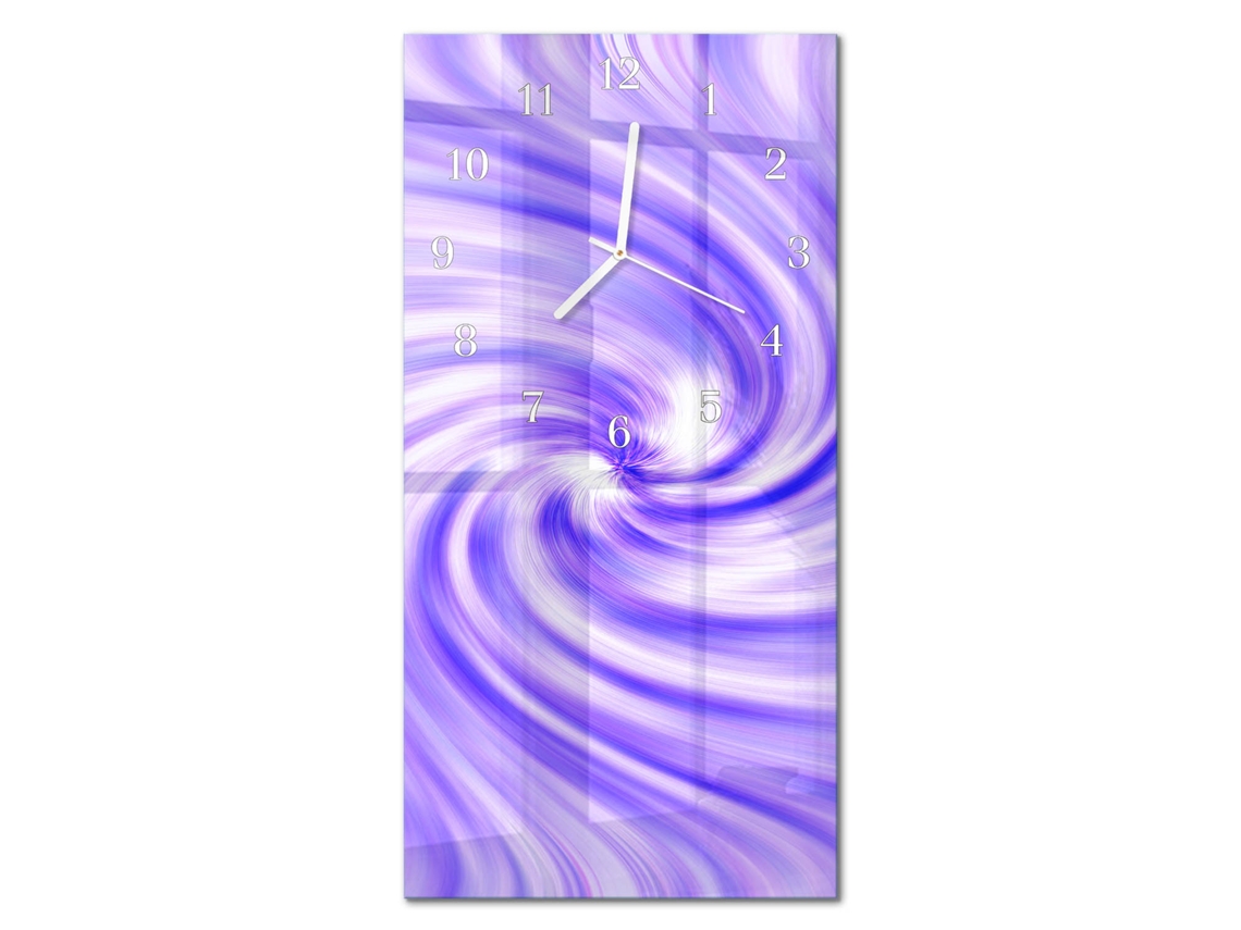 Relógio De Parede De Vidro Violeta Espelharte (30x60 Cm)