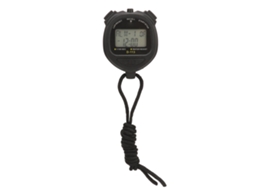 Cronómetro digital, 60 vueltas, memoria split, impermeable, con cordón, fecha, alarma, S/MARCA
