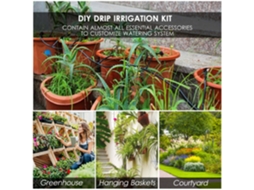 Kit de Irrigação por Gotejamento Diy com Temporizador Automático 30m para Jardim e Pátio