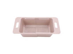 Cesto Ajustável para Freezer Horizontal com Divisão e Alça em Rosa com S/MARCA