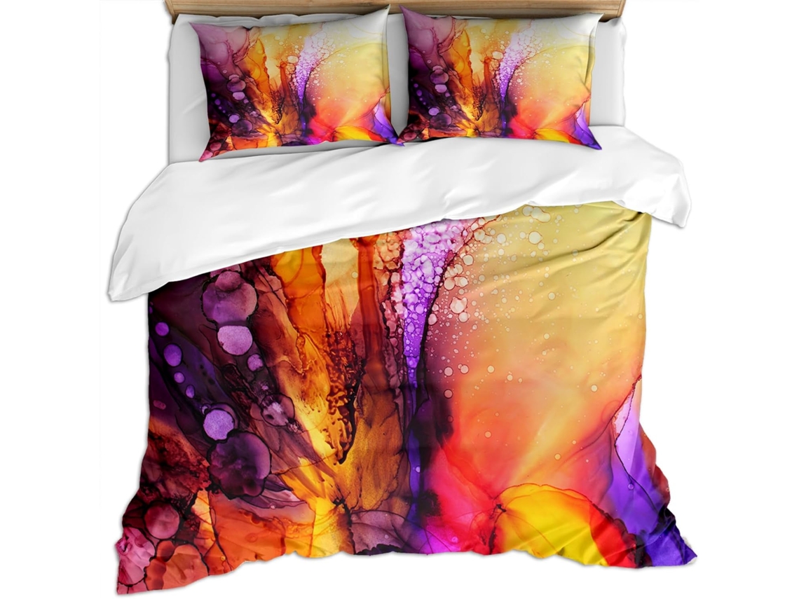 Capa de Edredom com 2 Fronhas 65x65cm em Microfibra Fronha 240x260cm,