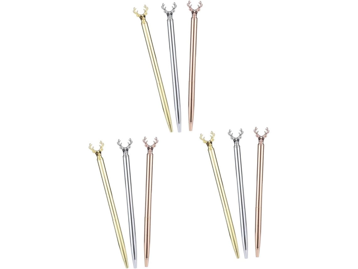Conjunto De 9 Canetas Esferográficas Stobok Em Metal Com Acabamento