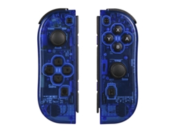 Controlador Switch, Controladores Esquerdo e Direito, Bluetooth JCK Azul Translúcido YUNZII (com um par de pulseiras)