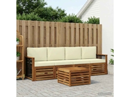 Vidaxl Conjunto De Sofás Para Exterior 5 Unid. Natural E Creme