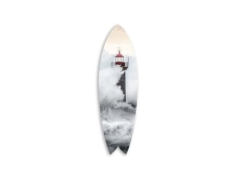 Decoração de Parede Prancha de Surf Decorativa Farol Da Bretanha 100X30 Cm