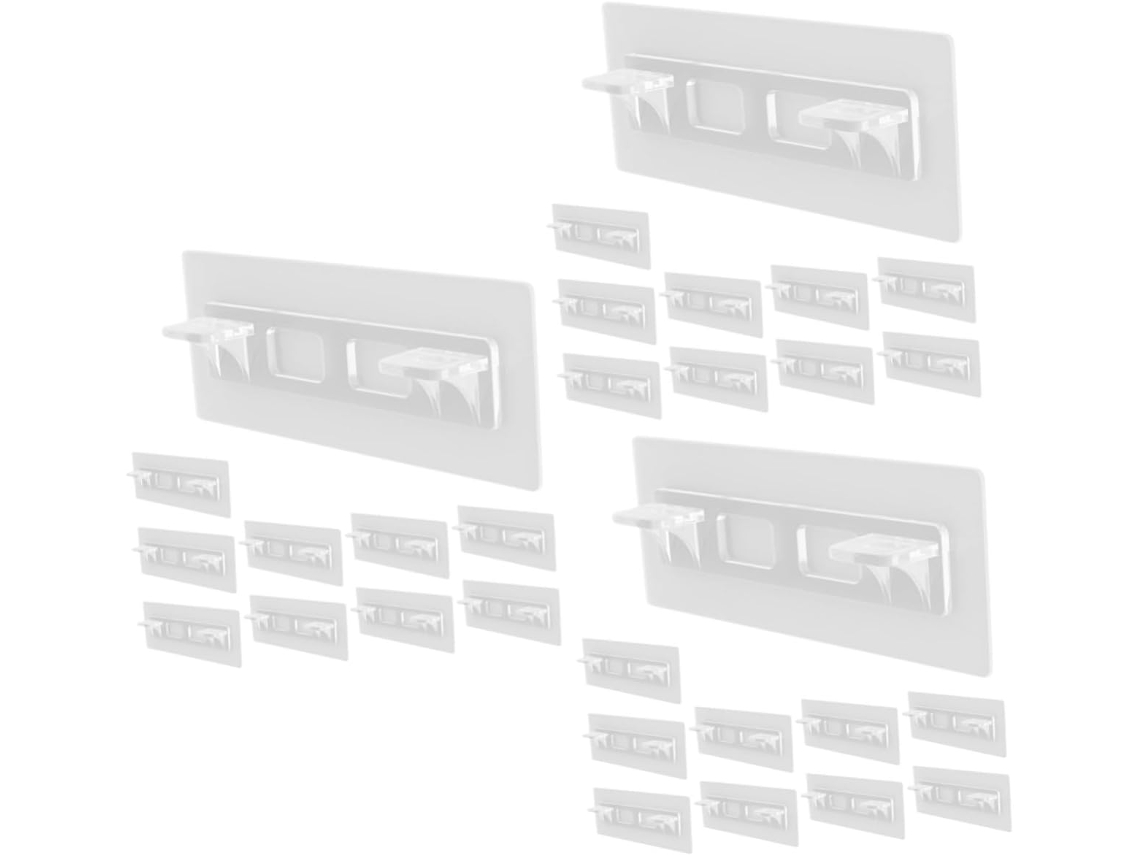 Pacote Com 3 Unidades De Suportes Adesivos Multifuncionais Para Prateleiras.