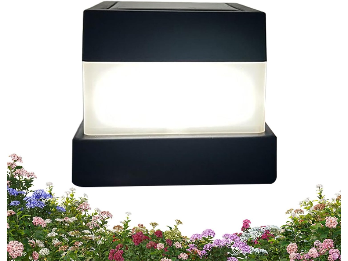 Poste De Iluminação Externa Quadrado Com Lanterna Solar