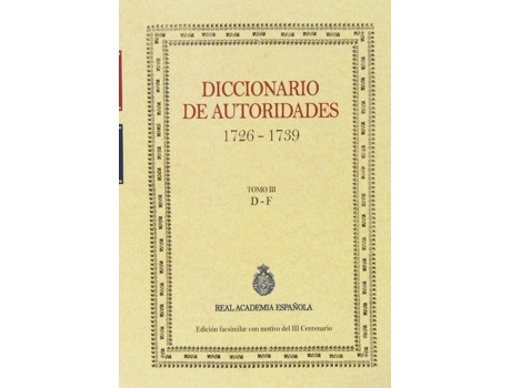 Livro Diccionario De Autoridades de Vários Autores