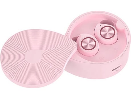 Auriculares Bluetooth True Wireless HDTOSNER (In Ear - Microfone - Rosa)