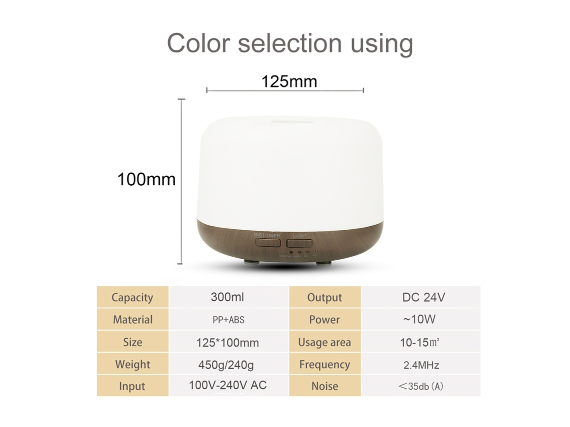 Umidificador Aroma Yx 167 300ml com Luz Led e Controle Remoto para Casa Escritório Carro