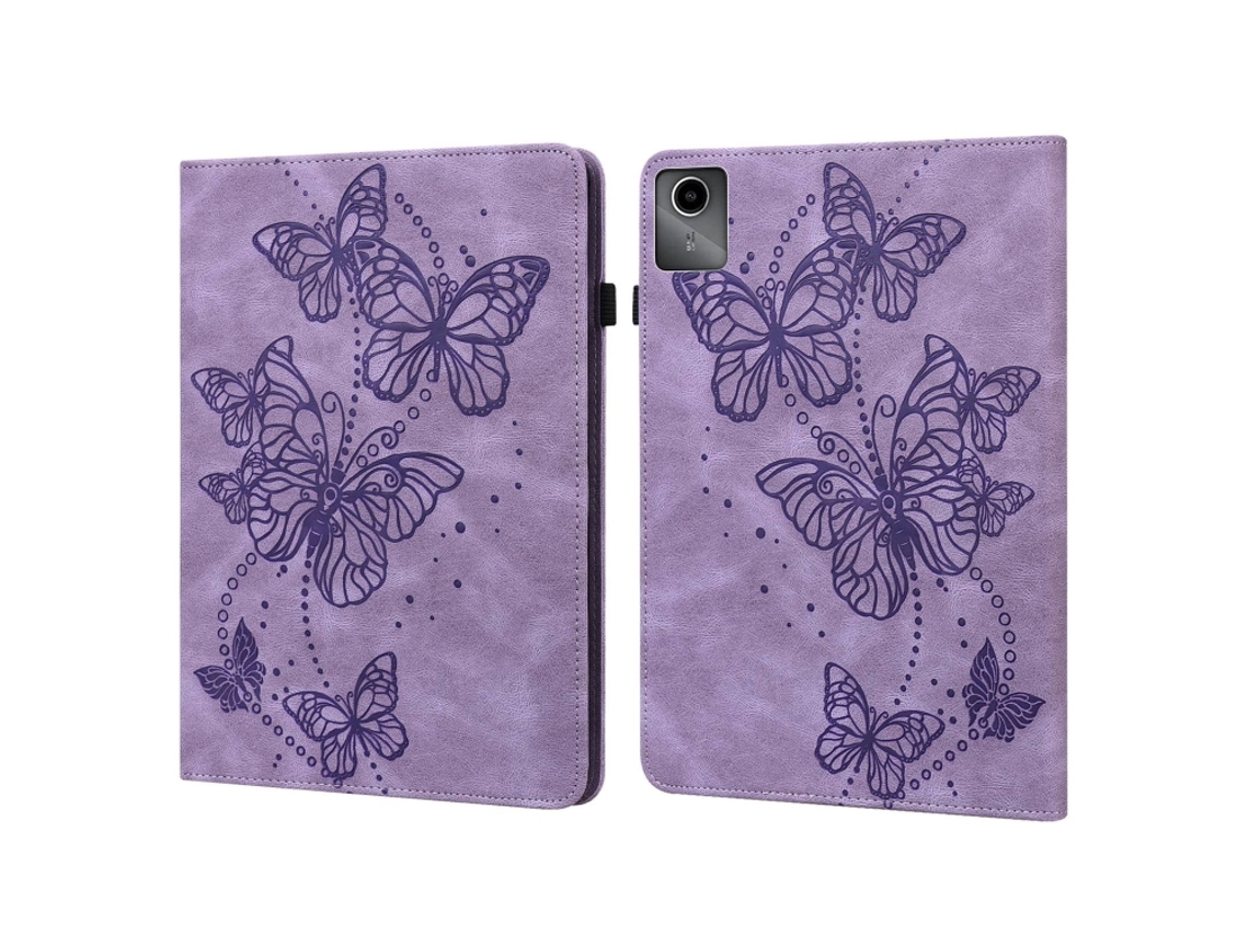 Capa De Couro Halinuia Gravada‑borboleta, Para Lenovo Tab M11 / Xiaoxin Pad 11 2024