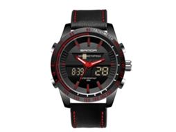 Relógio esportivo eletrônico Sanda Luminoso à prova d'água para adolescentes (preto/vermelho)