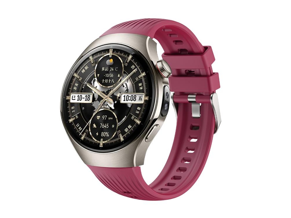 Bracelete para Huawei Watch 5 Silicone Vertical com Fivela de Aço Prate Vinho Tinto XIAOMOYU (46mm)