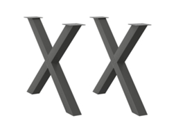 Vidaxl Pés Para Mesa De Jantar Em Formato De X, 2 Peças, Antracite, 90x (72-73) Cm, Aço