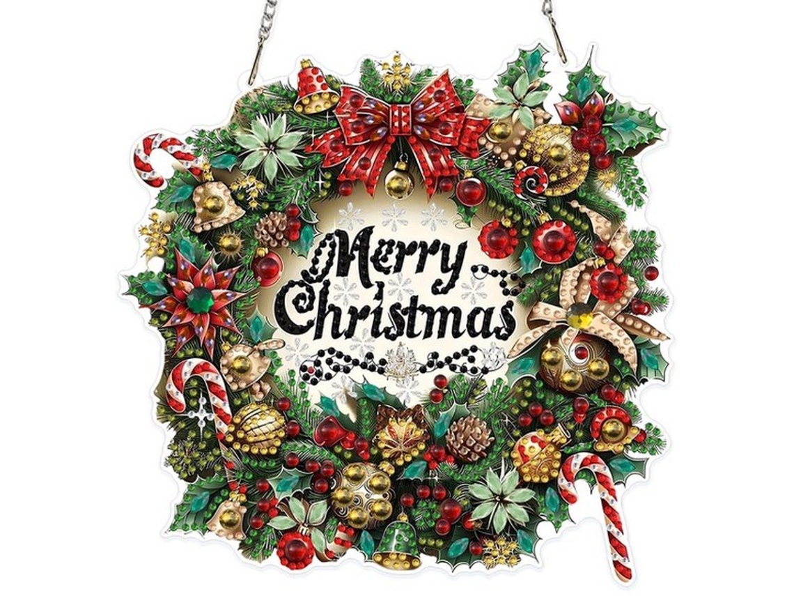Kerstkrans Voor Wanddecoratie - Kerstboomversiering Voor Kinderen/volwassenen - Inclusief Ketting - Eenvoudige Ontwerpen - Decoratie