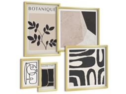 Conjunto De Pinturas Gráficos Estilosos Minimalistas Espelharte (5 Peças)