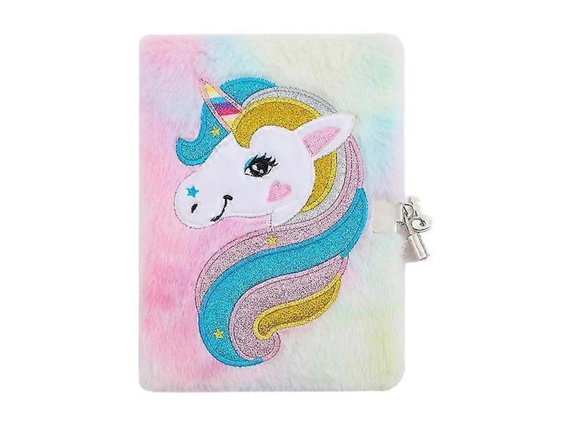 Diário secreto de unicórnio para meninas e meninos com cadeado e chave, caderno de pelúcia, presente de Natal da Slowmoose.