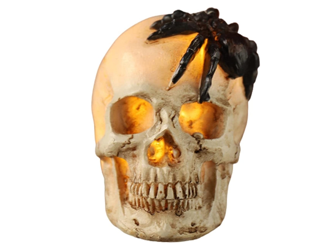 Lurelia Lâmpada De Esqueleto Halloween Assustador Em Resina Com Led Para Mesa E Casa