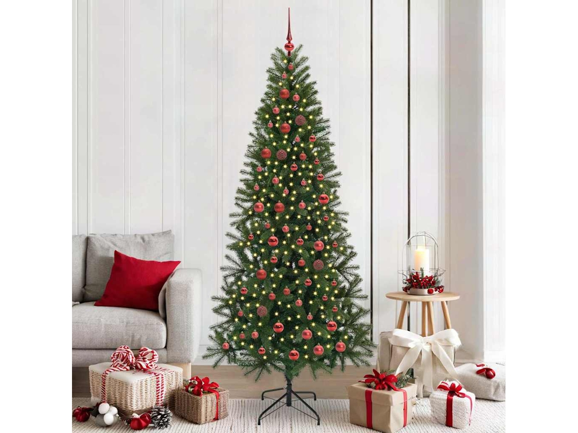 Vidaxl Árvore De Natal Artificial Com 300 Leds Verde 210 Cm Pe E Pvc