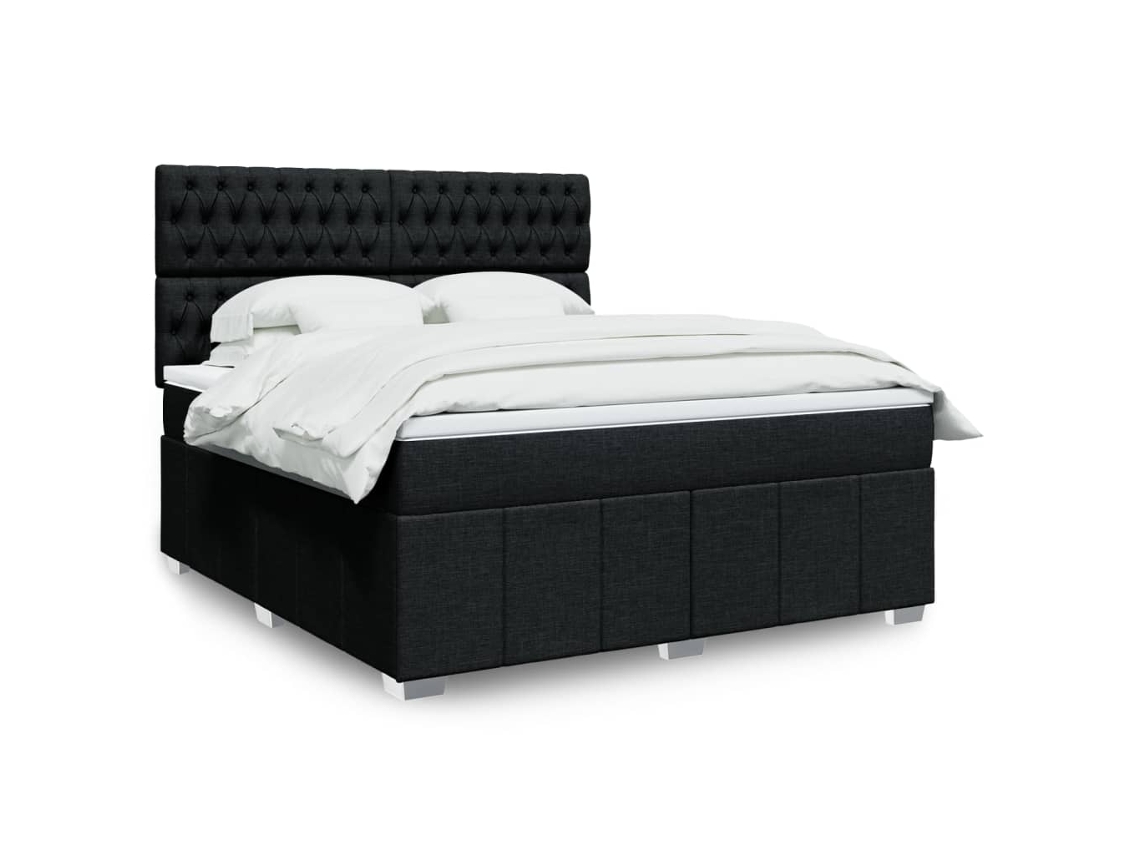 Vidaxl Cama Com Molas/colchão 180x200 Cm Tecido Preto