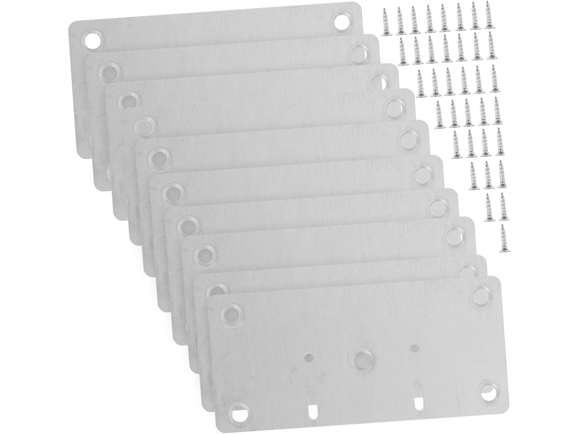 Placas De Reparo Armário Com Furos Porta Aço Inoxidável, 10 Peças