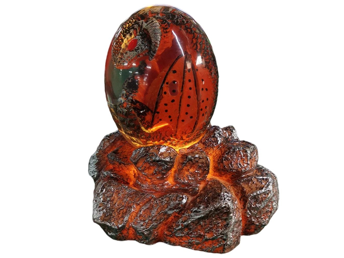 Ovo De Dragão Lava Cristal Ornament Com Base De Resina