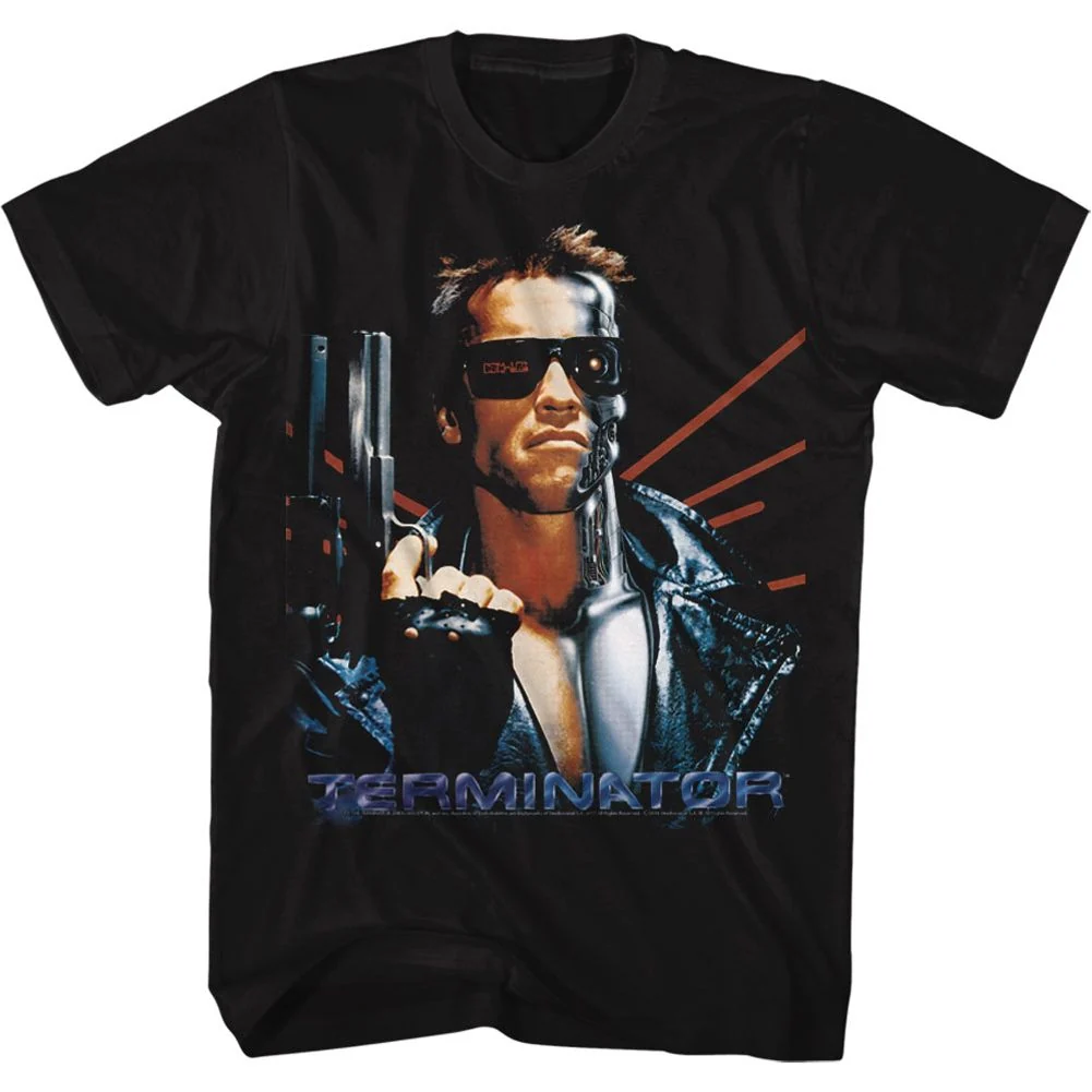 Rockinstone Terminator Laser Back Black Adult T-shirt Size:s